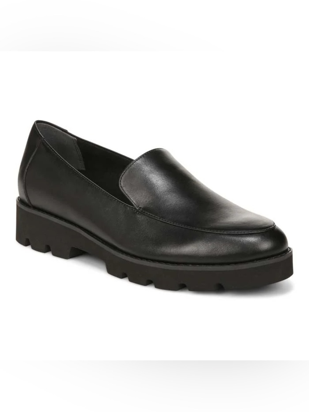 Vionic Kensley Black Nappa Leather Comfort Loafers Lug Sole Women’s Size 9